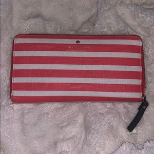 Kate Spade Striped Hot Pink & White wallet
